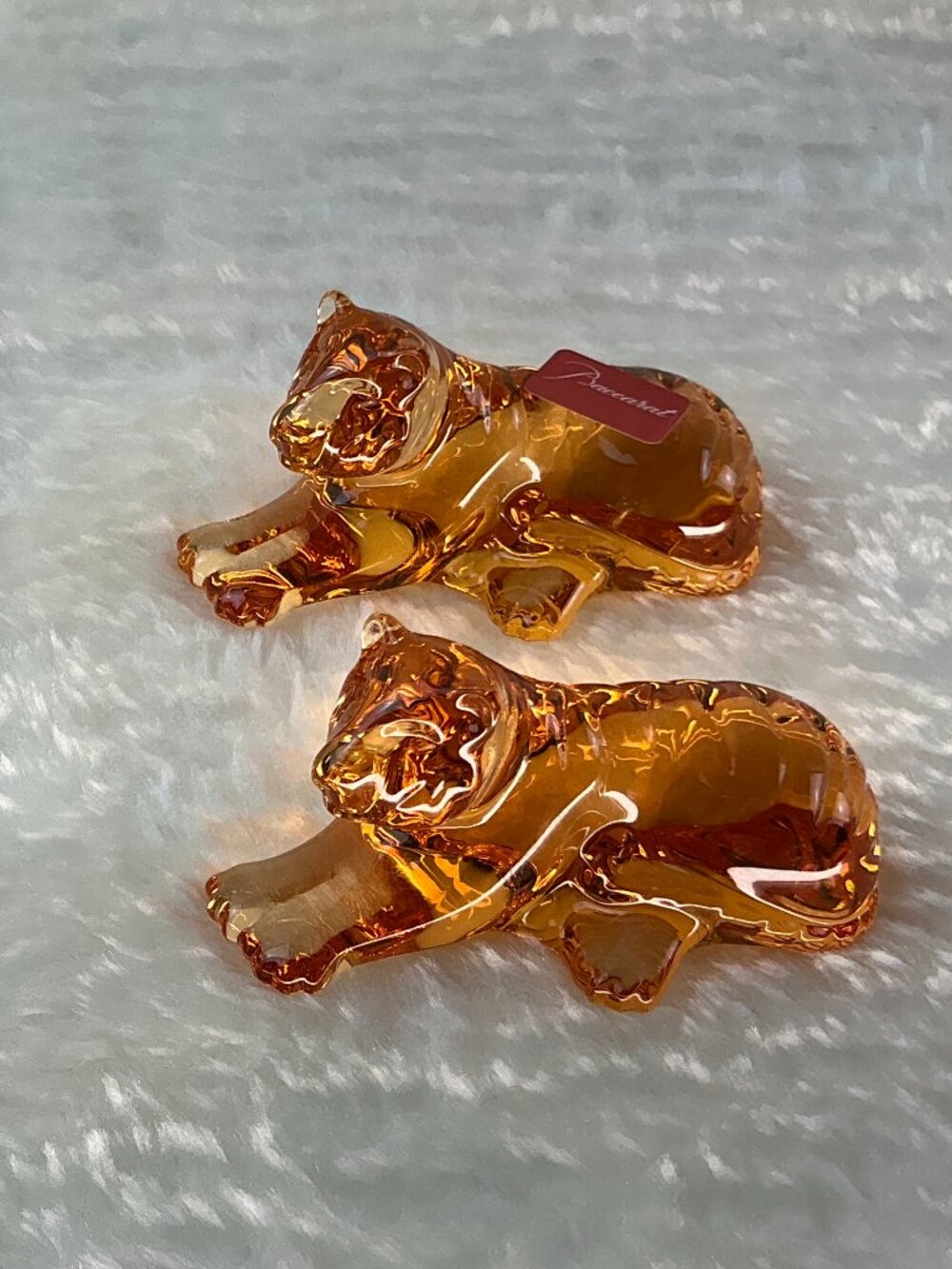 Baccarat Wynn/Encore 2010 Year of the Tiger Crystal Chopstick Rests Set of 2